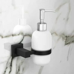 Arezzo Matt Black Soap Dispenser & Holder