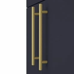 Arezzo Floor Standing Vanity Unit - Matt Blue - 500mm With Industrial Style Brushed Brass Handles -Arezzo shop AZB5FSVBBIS d2 460