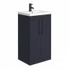Arezzo 500 Matt Blue Floor Standing Vanity Unit With Matt Black Handles -Arezzo shop AZB5FSVBK np