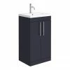 Arezzo Floor Standing Vanity Unit - Matt Blue - 500mm With Industrial Style Chrome Handles 2 Arezzo Floor Standing Vanity Unit - Matt Blue - 500mm With Industrial Style Chrome Handles -Arezzo shop AZB5FSVCHIS p