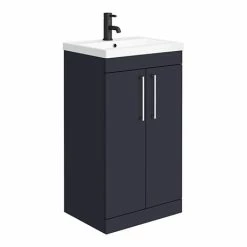 Arezzo 500 Matt Blue Floor Standing Vanity Unit With Chrome Handles