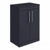 Arezzo Floor Standing Countertop Vanity Unit - Matt Blue - 600mm With Industrial Style Chrome Handles -Arezzo shop AZB6FSWCHIS n p