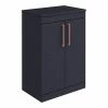 Arezzo Floor Standing Countertop Vanity Unit - Matt Blue - 600mm With Rose Gold Handles 1 Arezzo Floor Standing Countertop Vanity Unit - Matt Blue - 600mm With Rose Gold Handles -Arezzo shop AZB6FSWRG prod