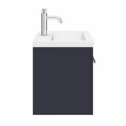 Arezzo Wall Hung Vanity Unit - Matt Blue - 600mm With Industrial Style Chrome Handle 8 Arezzo Wall Hung Vanity Unit - Matt Blue - 600mm With Industrial Style Chrome Handle -Arezzo shop AZB6WHVCHIS d6 460