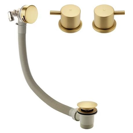 Arezzo Brushed Brass Deck Bath Side Valves with Freeflow Bath Filler Arezzo Brushed Brass Deck Bath Side Valves With Freeflow Bath Filler -Arezzo shop AZBB SV PACK d1 460