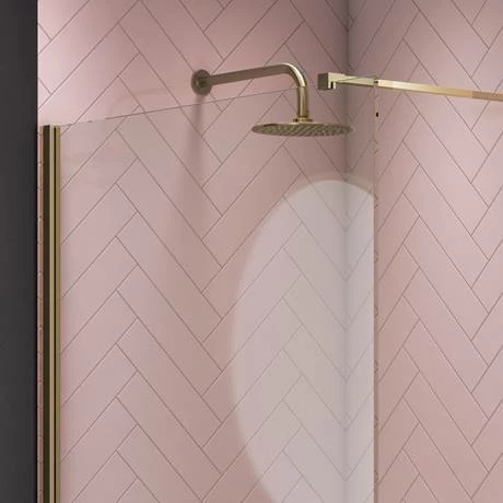 Arezzo 1700 x 800 Brushed Brass Wet Room (inc. Screen + Tray) Arezzo 1700 X 800 Brushed Brass Wet Room (inc. Screen + Tray) -Arezzo shop AZBB04 d3 460
