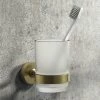 Arezzo Frosted Glass Tumbler + Brushed Brass Holder 2 Arezzo Frosted Glass Tumbler + Brushed Brass Holder -Arezzo shop AZBB321 p