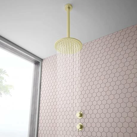 Arezzo Brushed Brass Concealed Individual Stop Tap + Thermostatic Control Shower Valve Arezzo Brushed Brass Concealed Individual Stop Tap + Thermostatic Control Shower Valve -Arezzo shop AZBB36 n d4 460