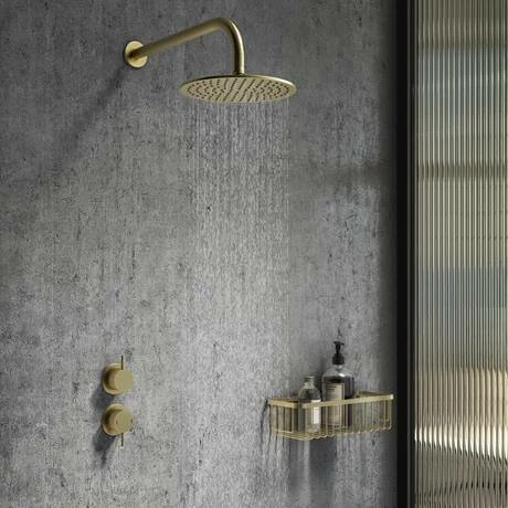 Arezzo Brushed Brass Concealed Individual Stop Tap + Thermostatic Control Shower Valve Arezzo Brushed Brass Concealed Individual Stop Tap + Thermostatic Control Shower Valve -Arezzo shop AZBB36 nd5 460