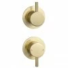 Arezzo Brushed Brass Concealed Individual Diverter + Thermostatic Control Shower Valve -Arezzo shop AZBB39 n p