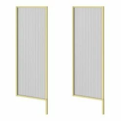 2 X Arezzo Fluted Glass Brushed Brass Framed Urinal Partitions 4 2 X Arezzo Fluted Glass Brushed Brass Framed Urinal Partitions -Arezzo shop AZBBFP2 d2 460