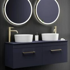 Arezzo Round Brushed Brass High Rise Mono Basin Mixer Tap -Arezzo shop AZBBHRT d6 460