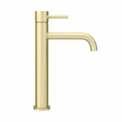 Arezzo Round Brushed Brass High Rise Mono Basin Mixer Tap -Arezzo shop AZBBHRT n d3 460