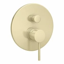 Arezzo Brushed Brass Round Concealed Manual Shower Valve With Diverter