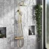 Arezzo Round Thermostatic Shower - Brushed Brass