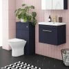 Arezzo Blue Wall Hung Sink Vanity Unit + Toilet Package With Brass Handle 1 Arezzo Blue Wall Hung Sink Vanity Unit + Toilet Package With Brass Handle -Arezzo shop AZBBRWHP1 p