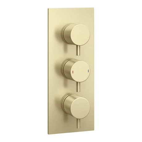 Arezzo Brushed Brass Round Thermostatic Shower Pack with 300mm Ceiling Mounted Head + Handset Arezzo Brushed Brass Round Thermostatic Shower Pack With 300mm Ceiling Mounted Head + Handset -Arezzo shop AZBBSPK5 detail1 460