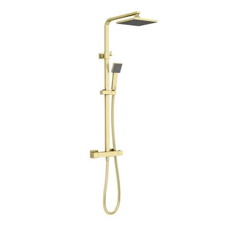 Arezzo Square Thermostatic Shower - Brushed Brass Arezzo Square Thermostatic Shower - Brushed Brass -Arezzo shop AZBBSQ2 d1 460