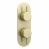 Arezzo Brushed Brass Round Twin Concealed Shower Valve W. Diverter + Oval Faceplate 2 Arezzo Brushed Brass Round Twin Concealed Shower Valve W. Diverter + Oval Faceplate -Arezzo shop AZBBSVDR n p
