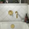 Arezzo Brushed Brass Round Concealed Manual Valve + Bath Spout -Arezzo shop AZBBWBF P