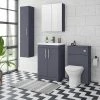 Arezzo Blue Floor Standing Vanity Unit, Tall Cabinet + Toilet Pack With Chrome Handles -Arezzo shop AZBCHFSP1 np