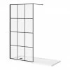 Arezzo 1700 X 700 Bath Replacement Wet Room (1000mm Matt Black Grid Screen W. Tray) 2 Arezzo 1700 X 700 Bath Replacement Wet Room (1000mm Matt Black Grid Screen W. Tray) -Arezzo shop AZBG17BRWR p