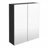 Arezzo 600 Matt Black 2-Door Mirror Cabinet -Arezzo shop AZBL62MC P
