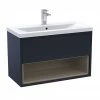 Arezzo Senza 800mm Matt Blue / Vicenza Oak Wall Hung Vanity Unit With Open Shelf + Ceramic Basin 2 Arezzo Senza 800mm Matt Blue / Vicenza Oak Wall Hung Vanity Unit With Open Shelf + Ceramic Basin -Arezzo shop AZBLUVO8 P