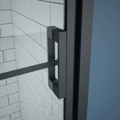 Arezzo 1000 X 1970 Matt Black Grid Frameless Pivot Shower Door For Recess -Arezzo shop AZBPD10 d6 460
