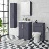 Arezzo Blue Floor Standing Vanity Unit, Tall Cabinet + Toilet Pack With Rose Gold Handles 2 Arezzo Blue Floor Standing Vanity Unit, Tall Cabinet + Toilet Pack With Rose Gold Handles -Arezzo shop AZBRGFSP1 p