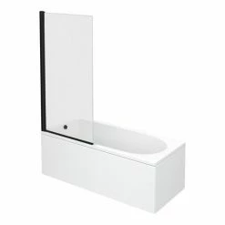 Arezzo Black Straight Hinged Round Shower Bath 4 Arezzo Black Straight Hinged Round Shower Bath -Arezzo shop AZBS d2 460