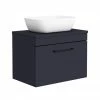Arezzo Wall Hung Countertop Basin Unit - Blue With Black Handle - 600mm Inc. Basin -Arezzo shop AZBWHMB465 p