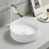 Arezzo Carrara Marble Effect Round Countertop Basin - 300mm Diameter 1 Arezzo Carrara Marble Effect Round Countertop Basin - 300mm Diameter -Arezzo shop AZC110M P