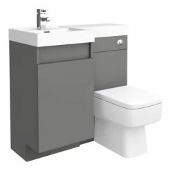 Arezzo 900mm Gloss Grey Combination Bathroom Suite Unit (inc. Cistern + Square Toilet) 4 Arezzo 900mm Gloss Grey Combination Bathroom Suite Unit (inc. Cistern + Square Toilet) -Arezzo shop AZCBS9GRY nd2 460