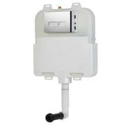 Arezzo Compact Concealed Cistern With Polished Chrome Flush Plate - Square Buttons