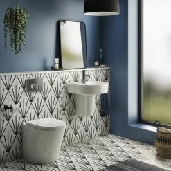 Arezzo Compact Concealed Cistern With Brushed Gunmetal Grey Flush Plate - Round Buttons 7 Arezzo Compact Concealed Cistern With Brushed Gunmetal Grey Flush Plate - Round Buttons -Arezzo shop AZCCGUNR D5 460