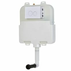 Arezzo Compact Concealed Cistern With White Flush Plate - Round Buttons