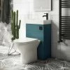 Arezzo Matt Green 2-In-1 Wash Basin & Toilet (500mm Wide X 300mm) Incl. Black Flush -Arezzo shop AZCOMBWCGNB p