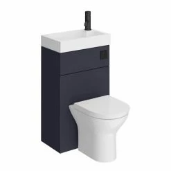 Arezzo Matt Blue 2-In-1 Wash Basin & Toilet (500mm Wide X 300mm) Incl. Black Flush -Arezzo shop AZCOMBWCMB d6 460