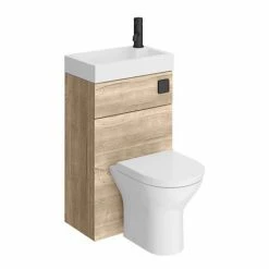 Arezzo Rustic Oak 2-In-1 Wash Basin & Toilet (500mm Wide X 300mm) Incl. Black Flush 6 Arezzo Rustic Oak 2-In-1 Wash Basin & Toilet (500mm Wide X 300mm) Incl. Black Flush -Arezzo shop AZCOMBWCOK d6 460