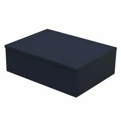 Arezzo Wall Hung Countertop Basin Shelf With Drawer - Matt Blue - 600 X 450mm