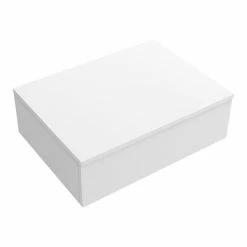 Arezzo Wall Hung Countertop Basin Shelf With Drawer - Matt White - 600 X 450mm