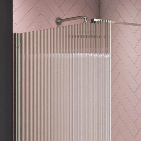 Arezzo 1400 x 900 Fluted Glass Chrome Profile Wet Room (800 Screen, Square Support Arm + Tray) Arezzo 1400 X 900 Fluted Glass Chrome Profile Wet Room (800 Screen, Square Support Arm + Tray) -Arezzo shop AZFGCH149 d2 460