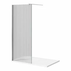 Arezzo 1400 X 900 Fluted Glass Chrome Profile Wet Room (800 Screen, Square Support Arm + Tray) 6 Arezzo 1400 X 900 Fluted Glass Chrome Profile Wet Room (800 Screen, Square Support Arm + Tray) -Arezzo shop AZFGCH149 n d5 460