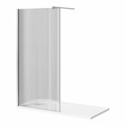 Arezzo 1600 X 800 Fluted Glass Chrome Profile Wet Room (1000 Screen, Square Support Arm + Tray) 6 Arezzo 1600 X 800 Fluted Glass Chrome Profile Wet Room (1000 Screen, Square Support Arm + Tray) -Arezzo shop AZFGCH168 d5 460