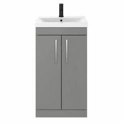 Arezzo 500 Matt Grey Floor Standing Vanity Unit With Chrome Handles 5 Arezzo 500 Matt Grey Floor Standing Vanity Unit With Chrome Handles -Arezzo shop AZG5FSVCH d3 460