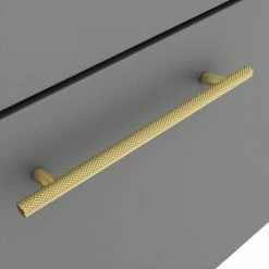 Arezzo Wall Hung Vanity Unit - Matt Grey - 500mm With Industrial Style Brushed Brass Handle 4 Arezzo Wall Hung Vanity Unit - Matt Grey - 500mm With Industrial Style Brushed Brass Handle -Arezzo shop AZG5WHVBBIS d2 460