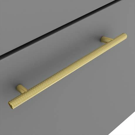 Arezzo Wall Hung Vanity Unit - Matt Grey - 500mm with Industrial Style Brushed Brass Handle Arezzo Wall Hung Vanity Unit - Matt Grey - 500mm With Industrial Style Brushed Brass Handle -Arezzo shop AZG5WHVBBIS d2 460