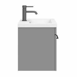 Arezzo 500 Matt Grey Wall Hung 1-Drawer Vanity Unit With Matt Black Handle 8 Arezzo 500 Matt Grey Wall Hung 1-Drawer Vanity Unit With Matt Black Handle -Arezzo shop AZG5WHVBK D6 460