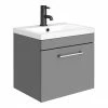 Arezzo 500 Matt Grey Wall Hung 1-Drawer Vanity Unit With Chrome Handle 1 Arezzo 500 Matt Grey Wall Hung 1-Drawer Vanity Unit With Chrome Handle -Arezzo shop AZG5WHVCH np